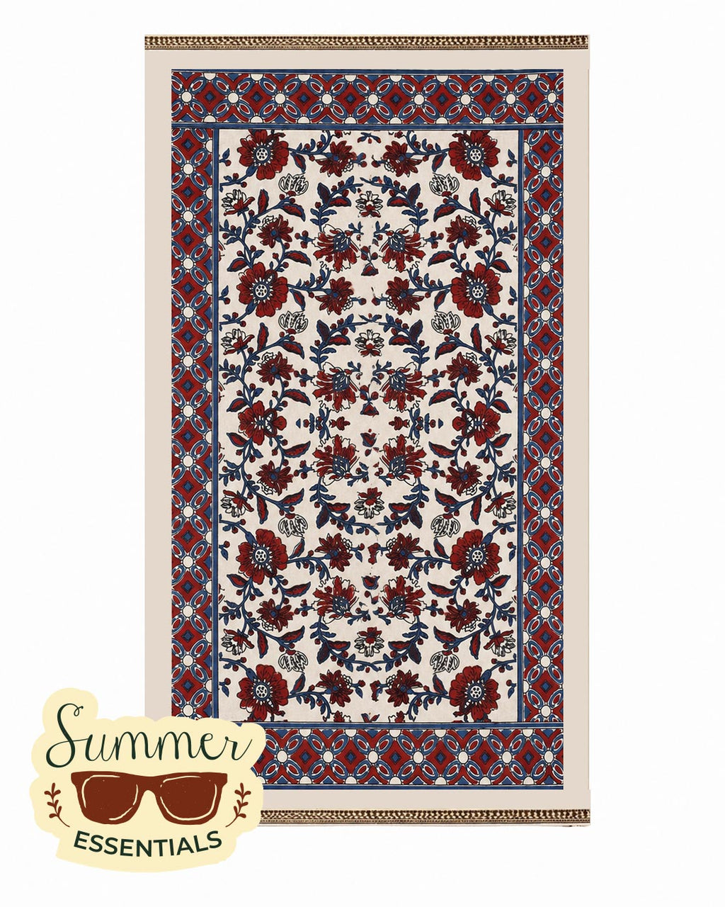 Floral Cotton Sarong – Red