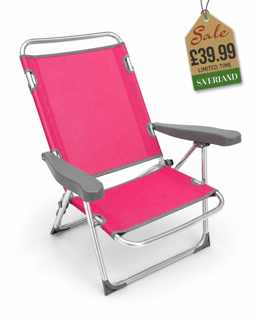 Premium Aluminium Beach Chair - Pink