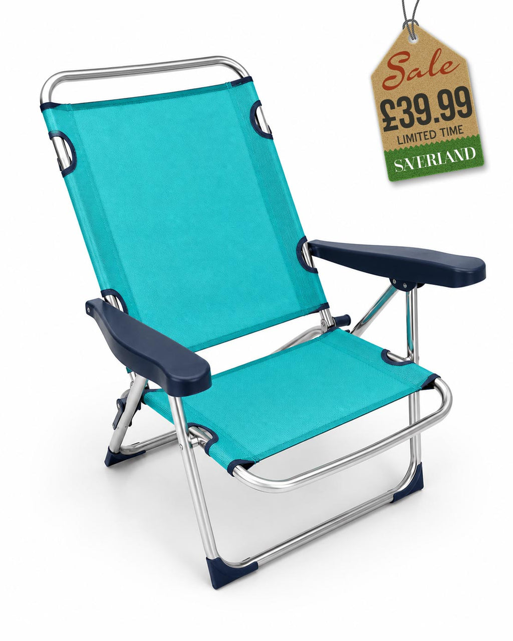 Premium Aluminium Beach Chair - Turquoise