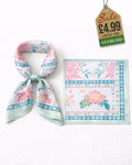 Flower Satin Scarf - Green