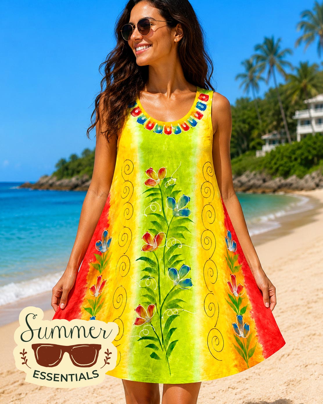 Sunshine Garden Short Dress – Multicolour