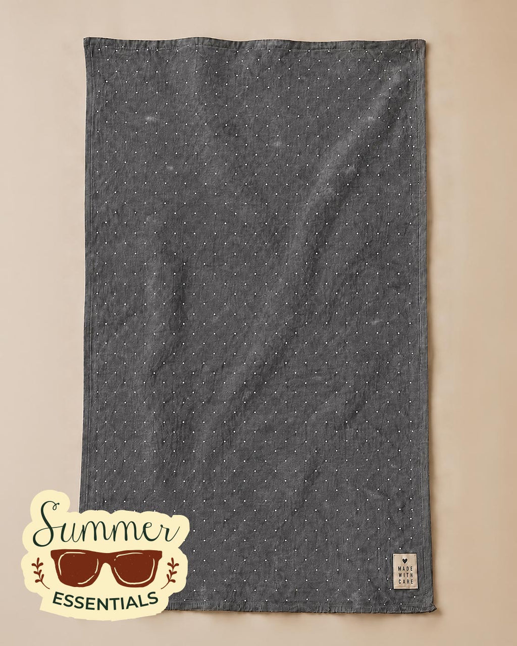 Coastal Dots Cotton Sarong – Grey