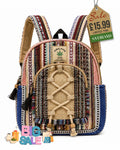 Handmade Himalayan Woven Mini Backpack - Navy Blue