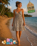 Leopard Print Wrap Mini Dress