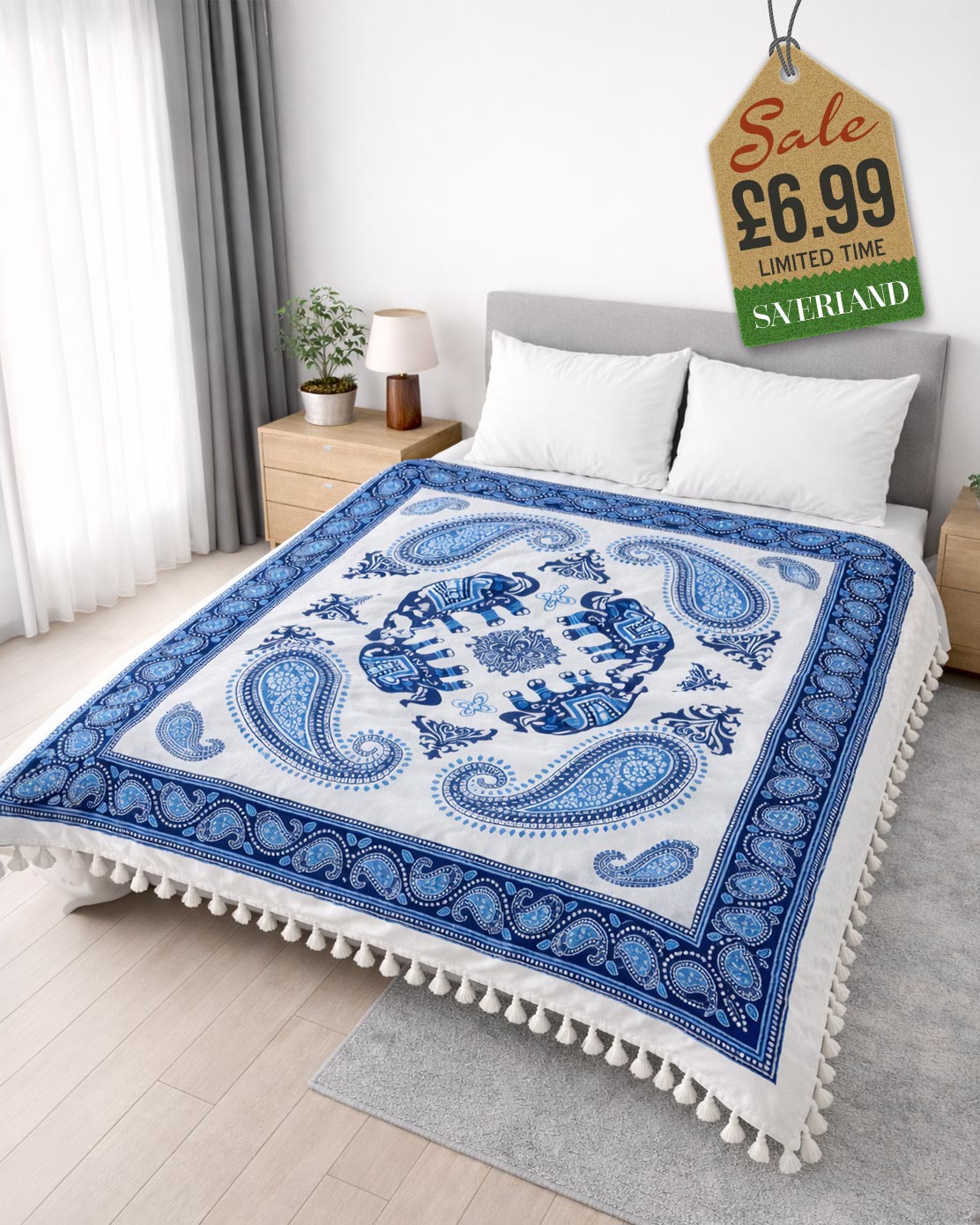 Mandala Lucky Elephant Throws - Big Elephants