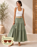 Tiered Maxi Skirt – Olive Green