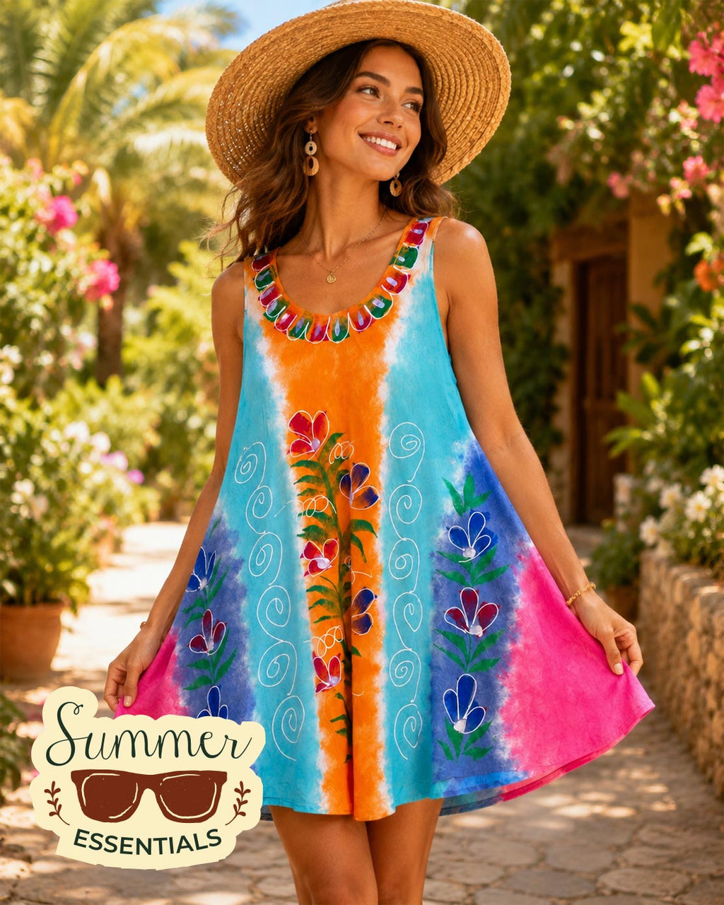 Sunrise Bloom Short Dress – Multicolour