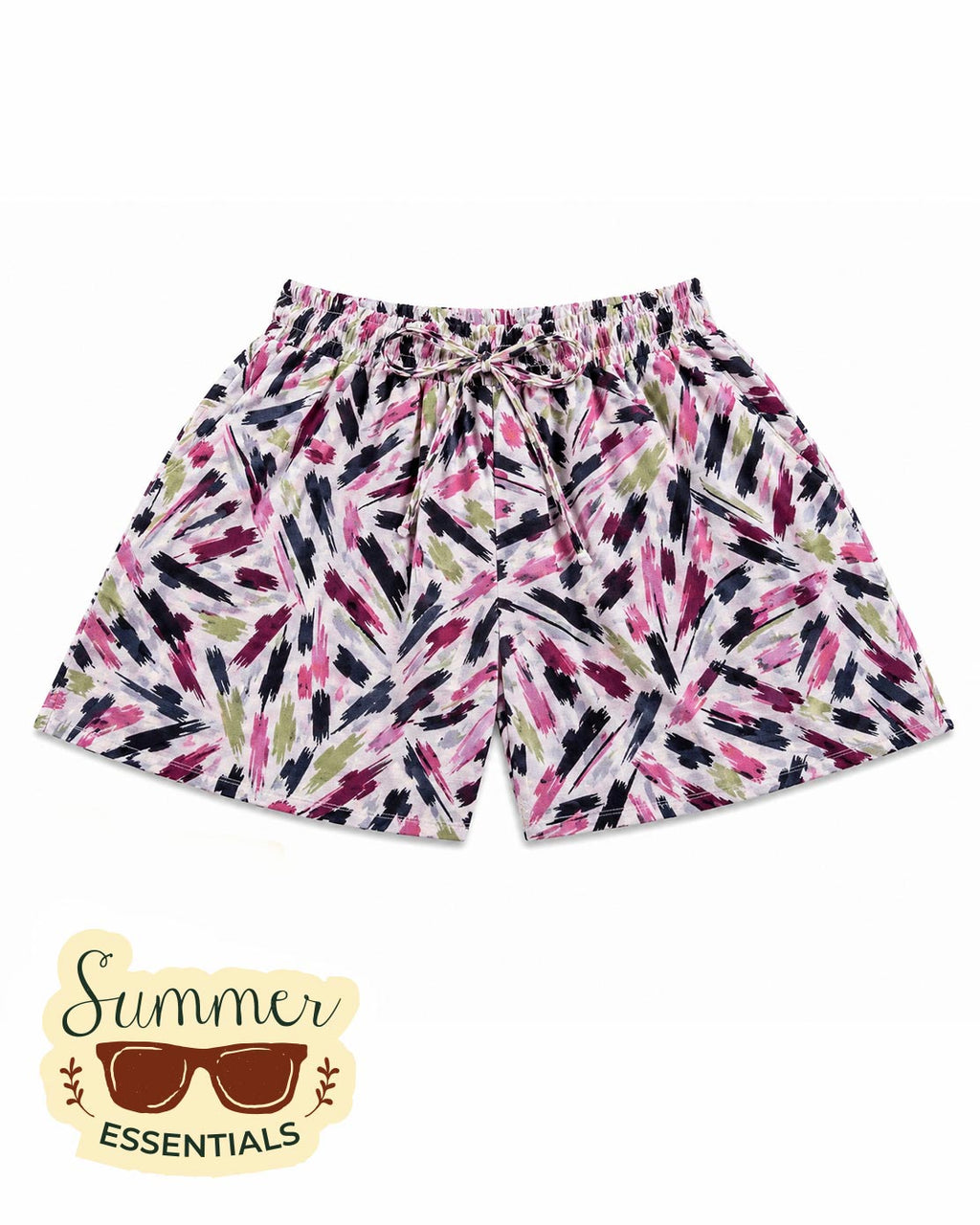 Printed Cotton Summer Shorts - Pink