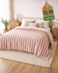 Pink & White Stripe Throw