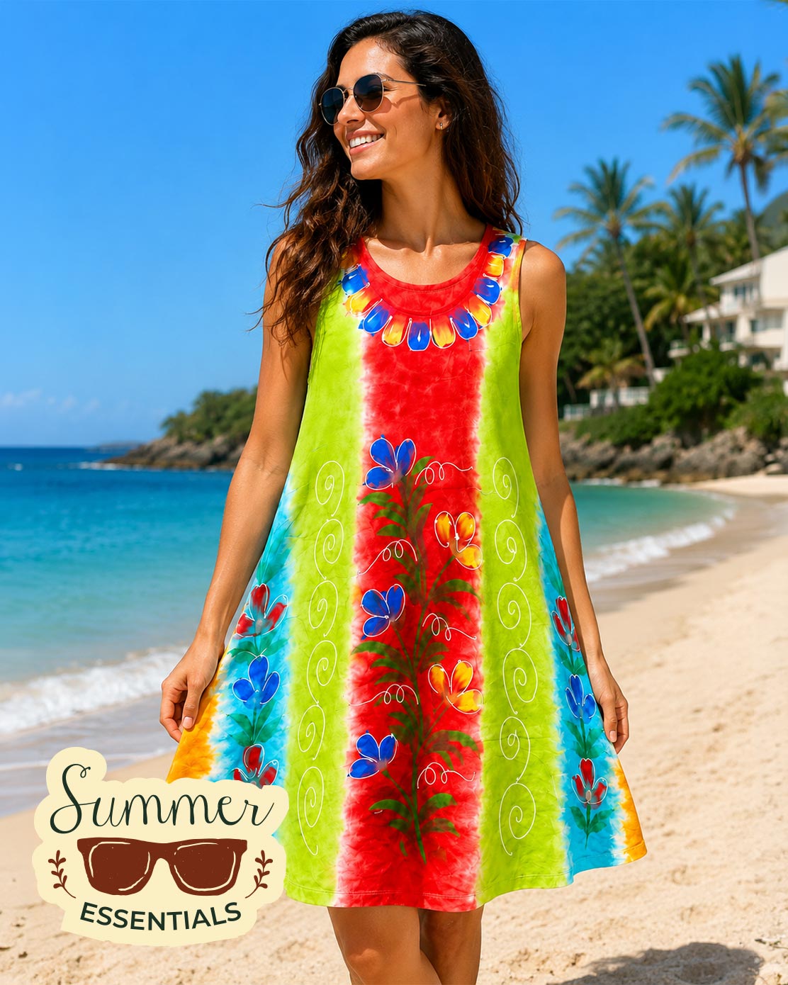 Tropical Bloom Short Dress – Multicolour