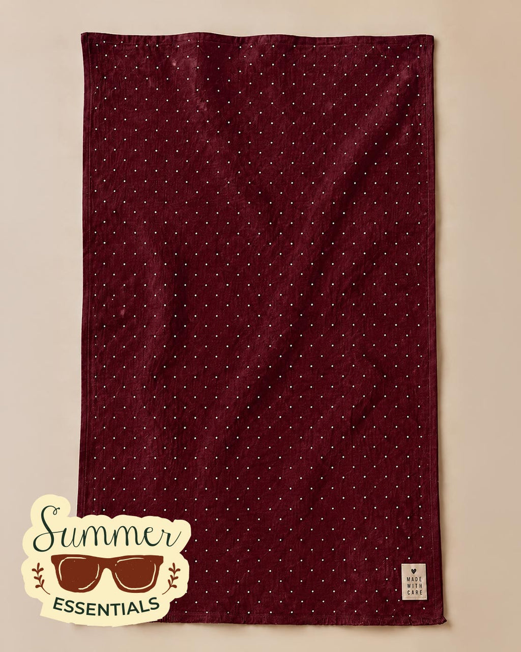 Coastal Dots Cotton Sarong – Deep Red