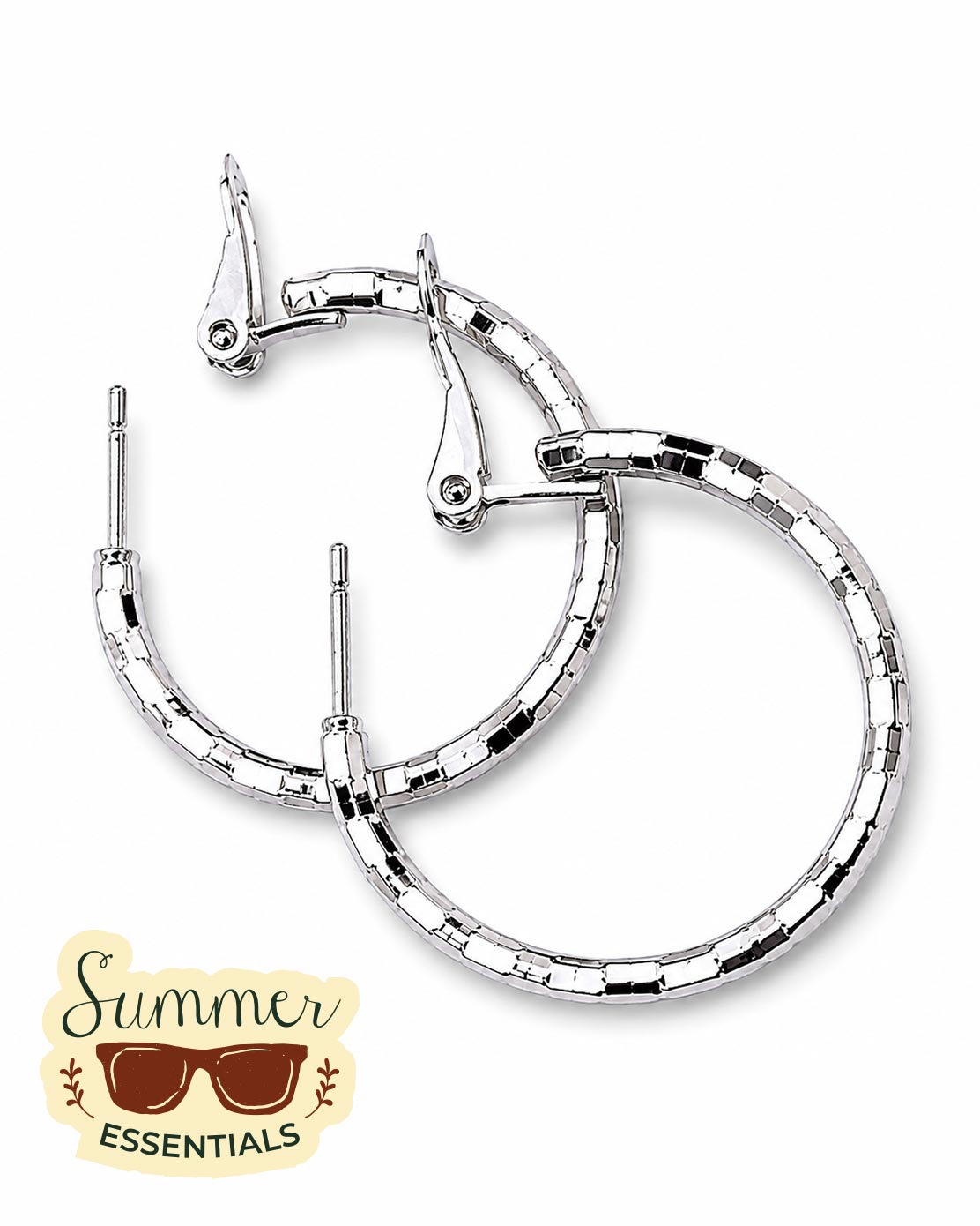 Textured Hoop Earrings 3cm