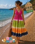Tie-Dye Multicolour Maxi Slip Dress