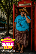 Turquoise short-sleeve t-shirt with Fun in the Sun Laguna Beach California graphic print