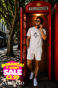 Men's cream t-shirt with surf sand and sun dog surfboard graphic print