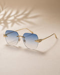 Premium Rimless Sunglasses - Blue Fade