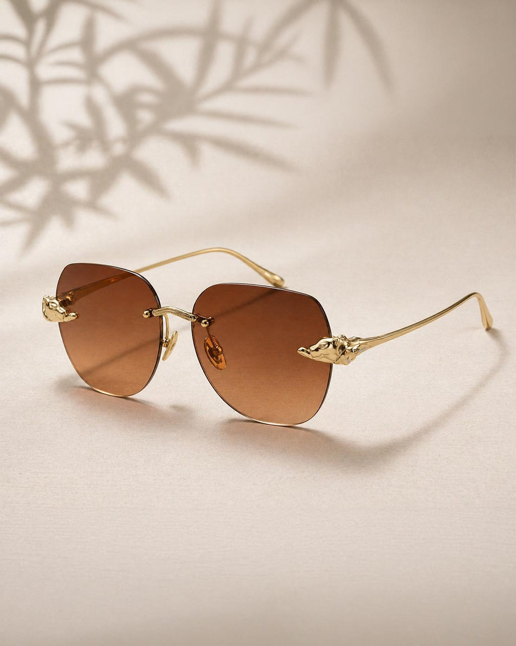 Premium Rimless Sunglasses - Brown Tint