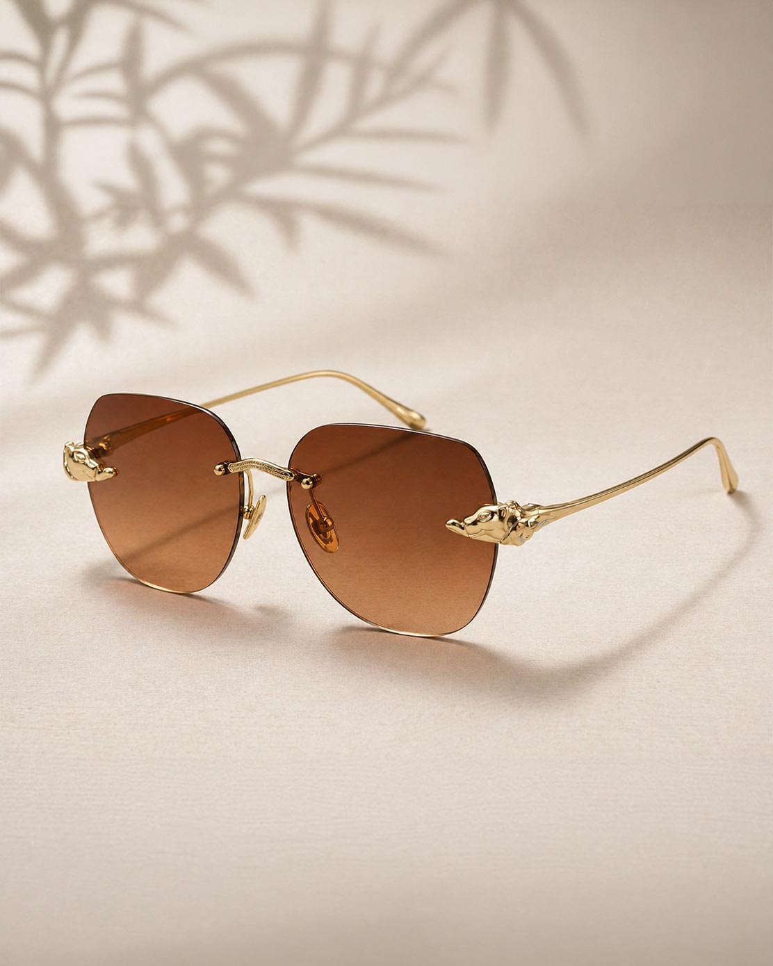 Premium Rimless Sunglasses - Brown Tint