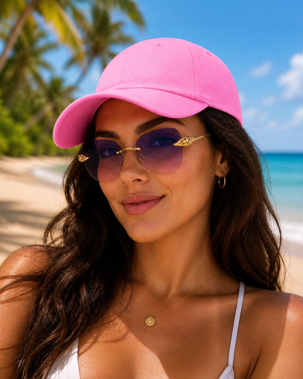 Premium Rimless Sunglasses - Pink Gradient